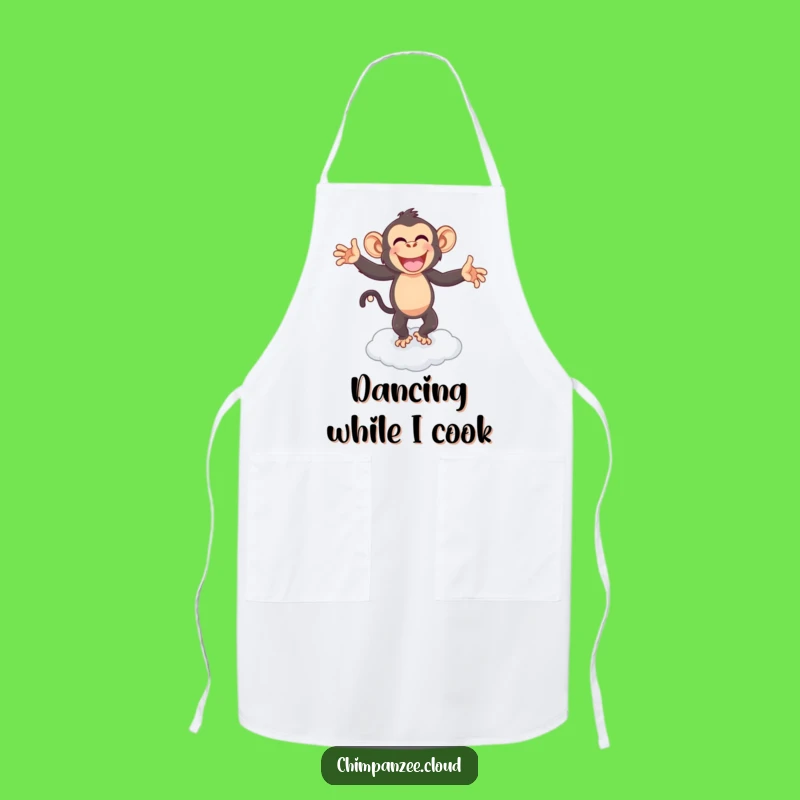 Funny Joyful Chimpanzee Dancing Apron: Cook with Comedic Choreography