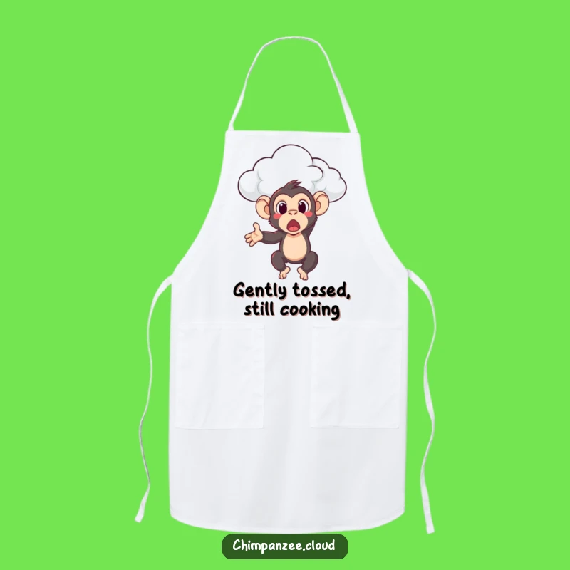 Funny Surprised Chimpanzee Apron: Hilarious Primate Cloud Toss Kitchen Gift