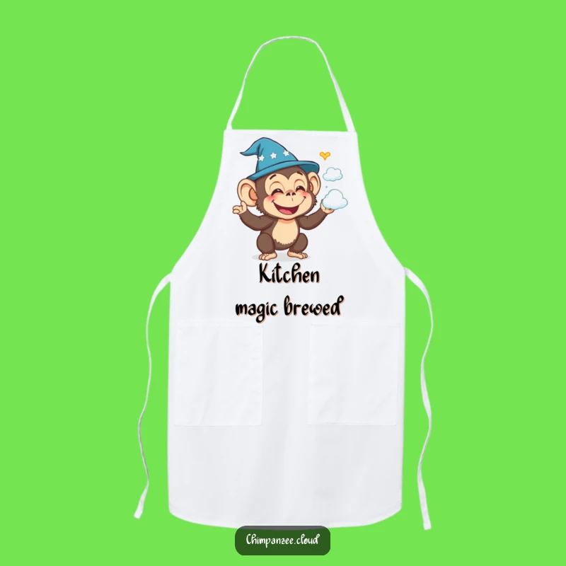Funny Wizard Chimp Apron: Conjurer Rules the Kitchen, Funny Chef Gift