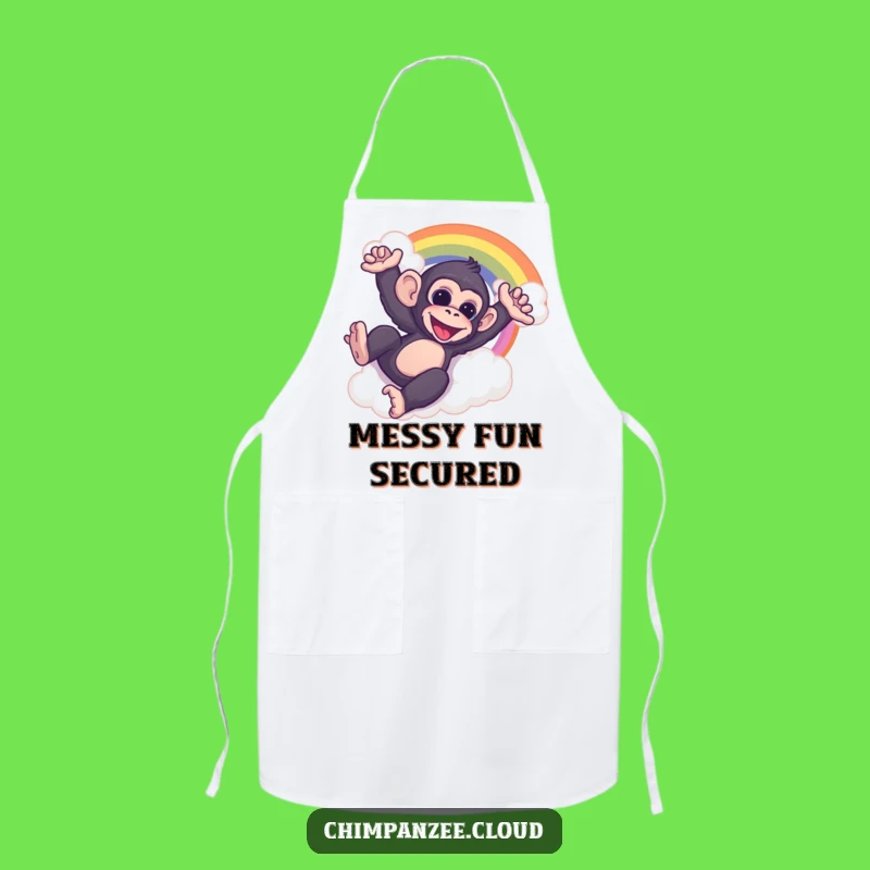 Funny Chimp Rainbow Slide Apron: Cook with Playful Energy