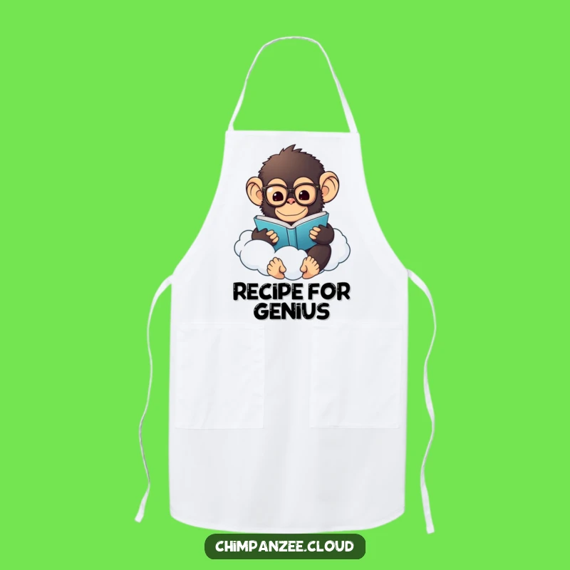 Funny Chimp Chef Apron: Cook with a Reading Chimp on a Cloud, Great Funny Gift