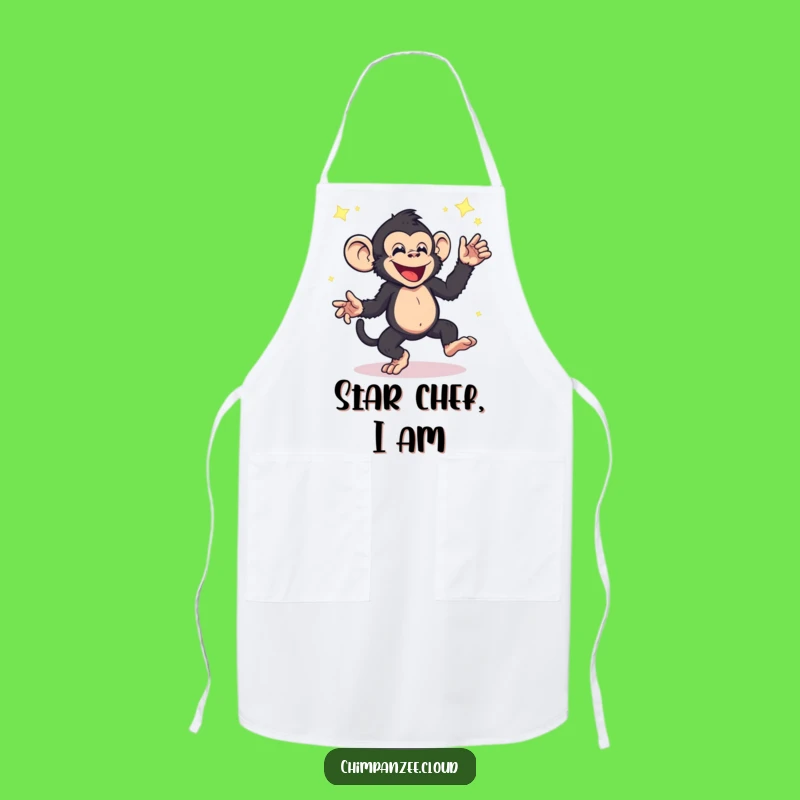 Funny Dancing Chimpanzee Apron - Cosmic Kitchen Dance Party Gear