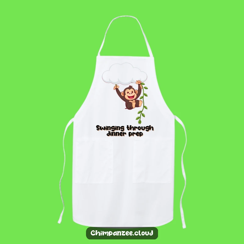 Funny Chimpanzee Swinging Apron: Hilarious Primate Chef Gift for Kitchen Fun
