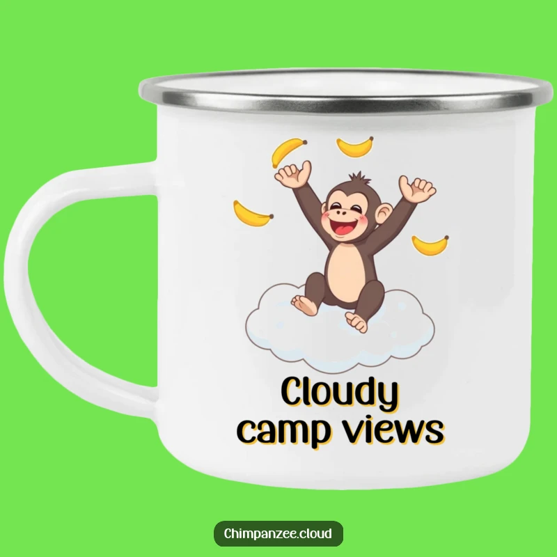 Funny Monkey Cloud Camping Mug - Sky High Juggling, Perfect Funny Gift
