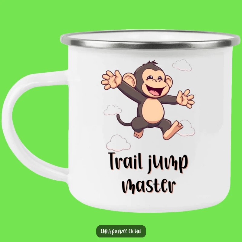 Funny Bouncing Chimp Camping Mug: Hilarious Monkey Drinkware for Joyful Outdoors