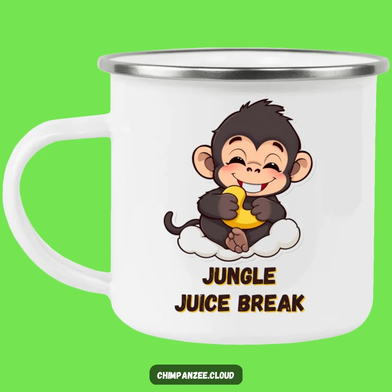 Funny Chimp Banana Camping Mug: Hilarious Monkey Drinkware for Outdoor Fun