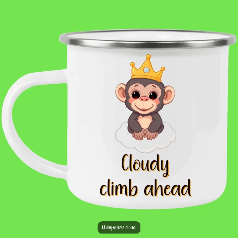 Funny Monkey King Camping Mug: Royal Chimp on Cloud - Rugged & Hilarious Gift