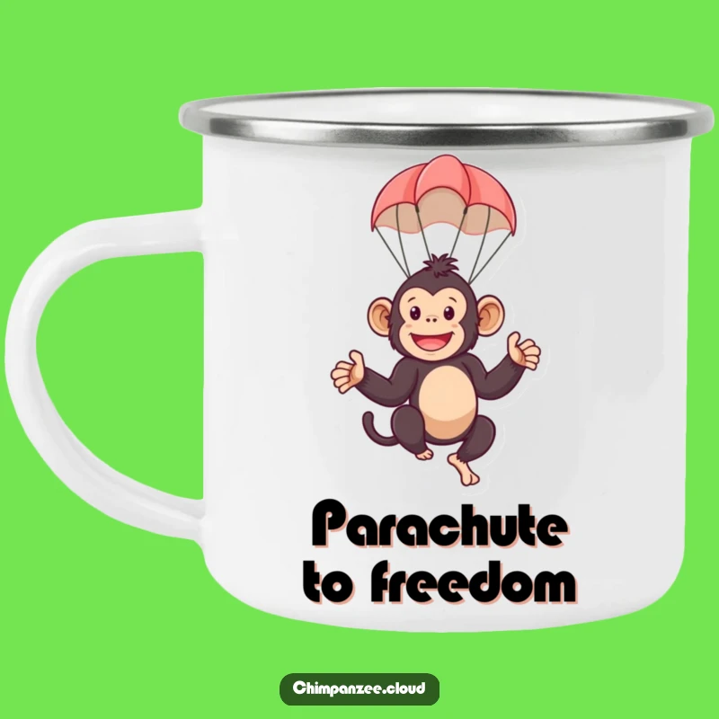 Funny Parachute Chimp Camping Mug: Durable Monkey Mug, Perfect Funny Gift!
