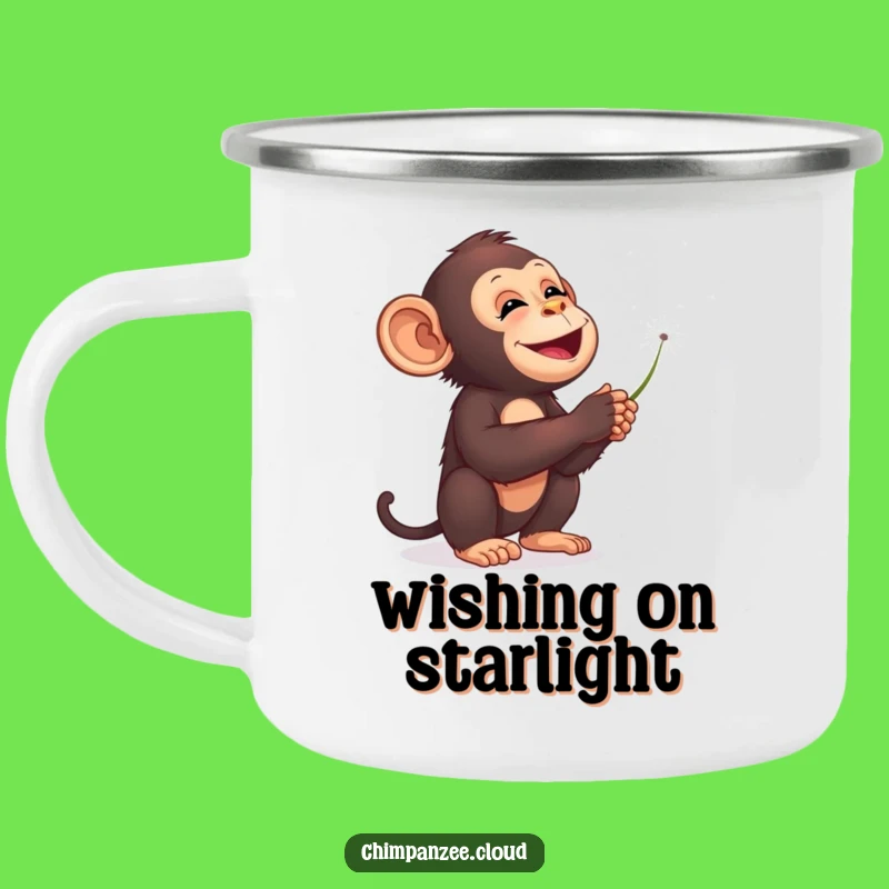 Funny Chimp Dandelions Starry Sky Camping Mug - Dreamy Outdoor Gift