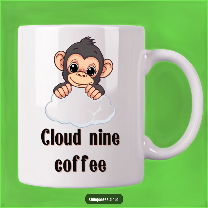 Funny Chimp Cloud Mug - Curious Primate's Sky High Adventure Gift