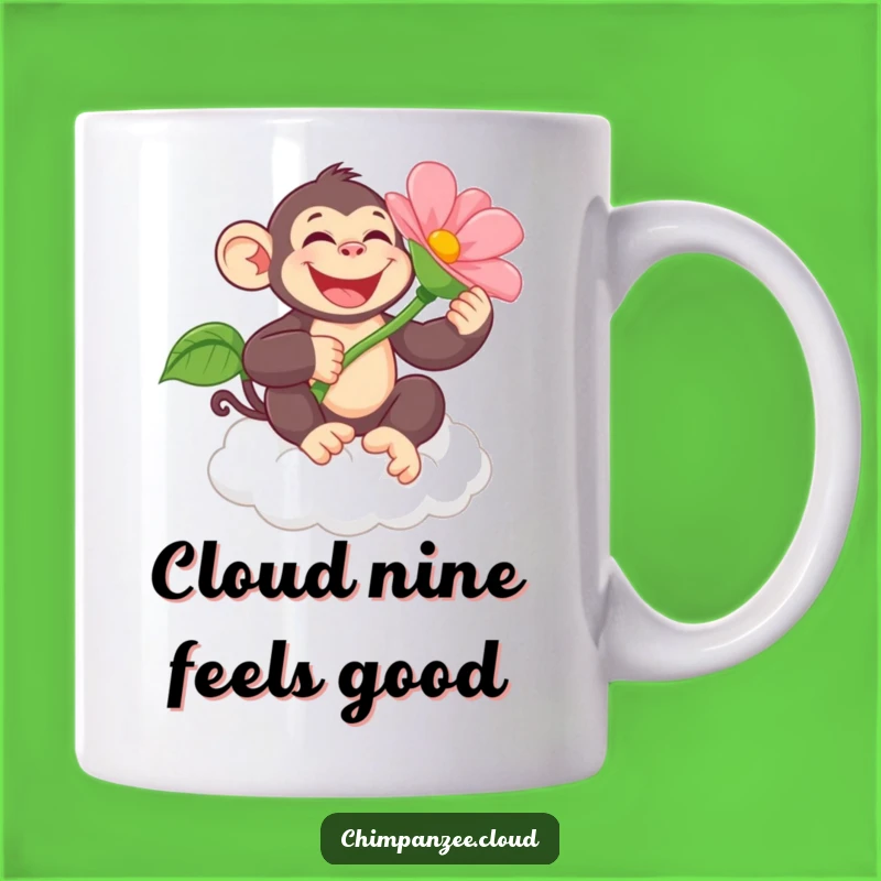 Funny Chimpanzee Flower Cloud Mug: A Cheerful Gift for Animal Lovers
