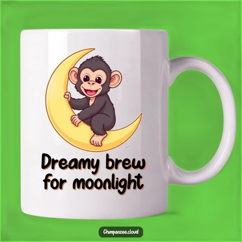 Funny Chimp Moon Rider Mug: Cute Monkey Dreaming, Perfect Whimsical Gift