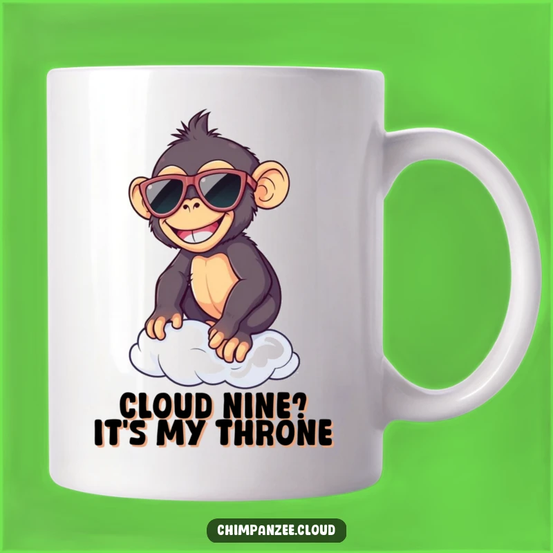 Funny Chimp Sunglasses Cloud Mug: Hilarious Chimp Gift for Coffee Lovers