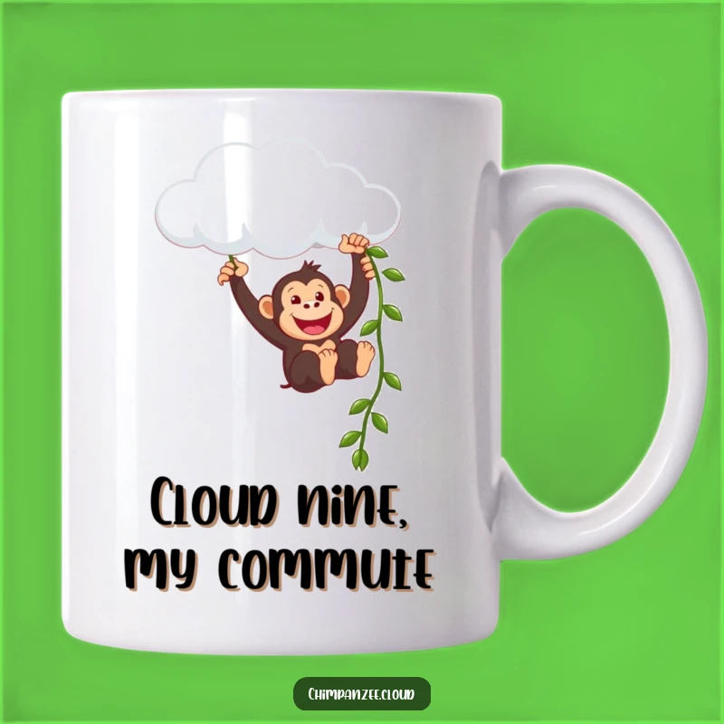 Funny Chimpanzee Cloud Swing Mug: Hilarious Primate Gift for a Joyful Day