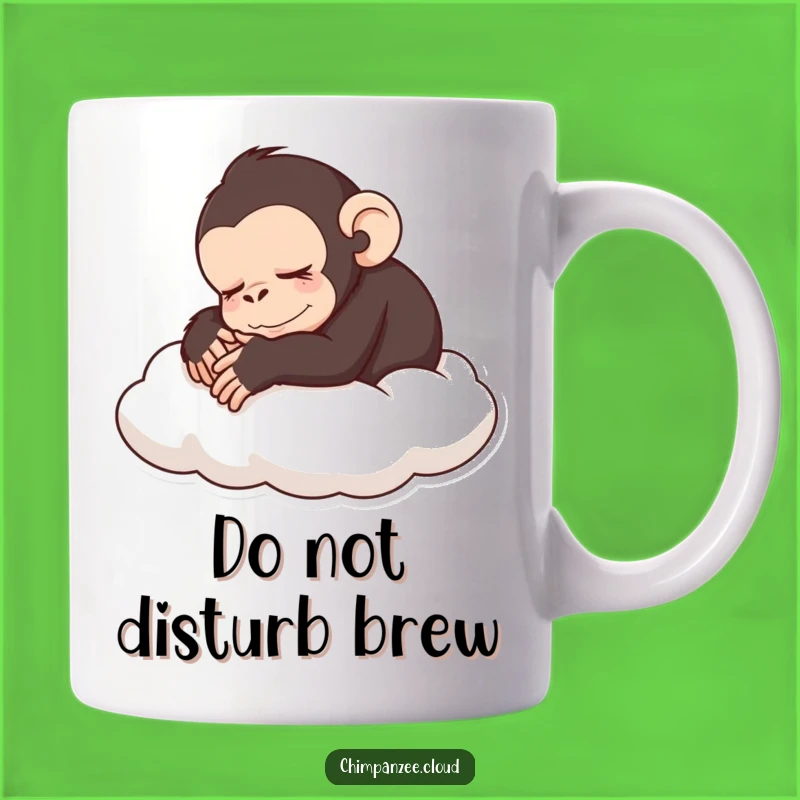 Funny Sleeping Chimp Cloud Mug: Hilarious Peaceful Monkey Gift for Cozy Mornings