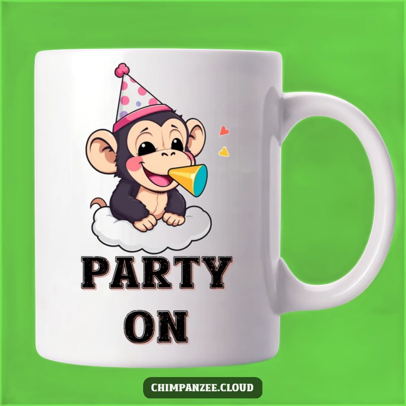 Funny Party Chimp Noisemaker Mug: Celebrate with Laughter