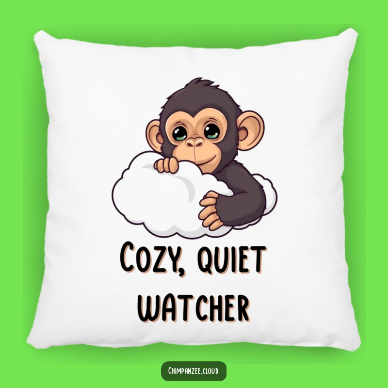Funny Curious Chimp Cloud Pillow: Comfy Peek-a-Boo Decor