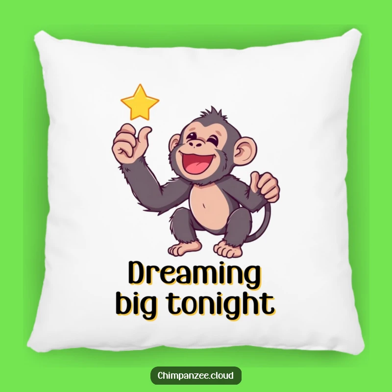Funny Chimp Star Reach Pillow: Cozy & Dreamy Accent Pillow