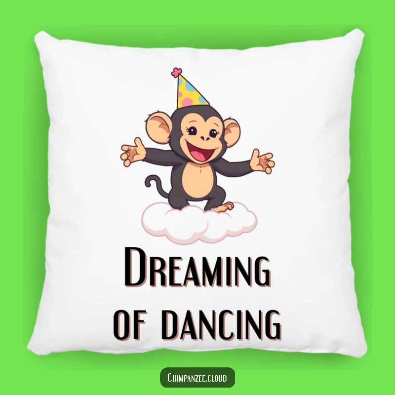 Funny Chimp Party Pillow: Soft Cushion with a Dancing Chimp, Super Funny Gift
