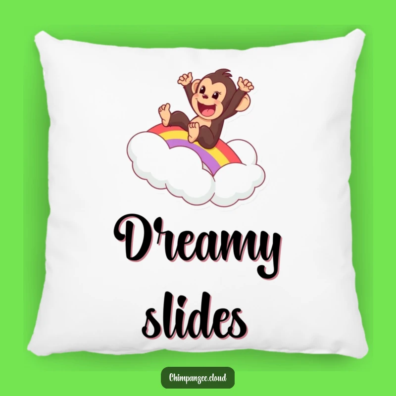 Funny Chimp Rainbow Pillow - Excited Character Comfort, Perfect Gift!