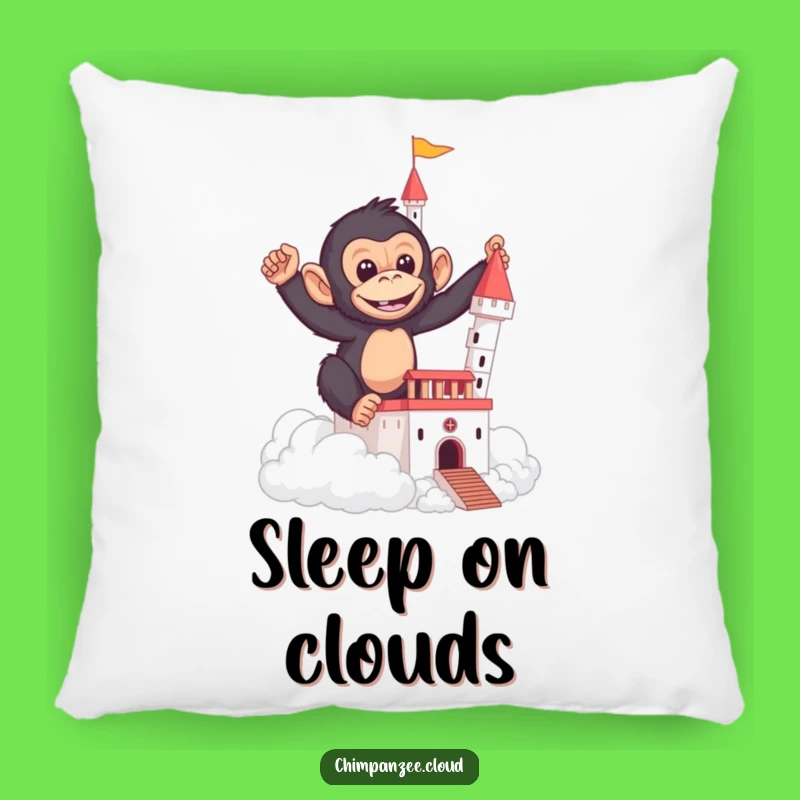 Funny Chimp Cloud Castle Pillow - Comfy & Hilarious Whimsical Gift
