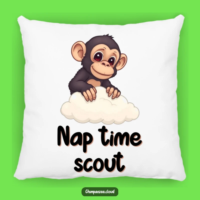 Funny Chimp Cloud Peek Pillow: Cozy & Curious Accent Pillow