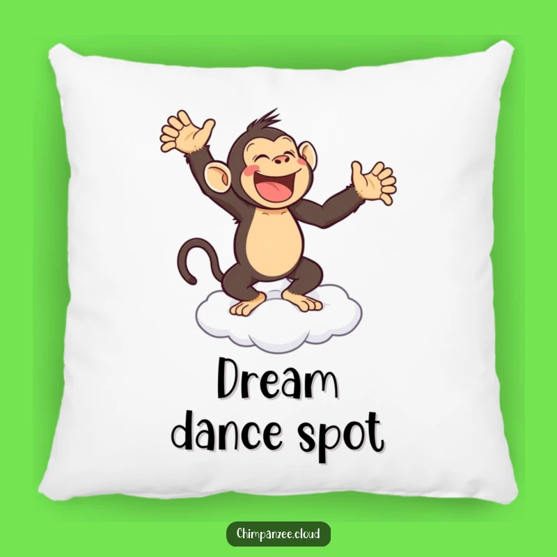 Funny Chimp Dance Pillow: Joyful Monkey Cloud Cozy Accent