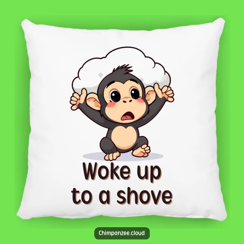 Funny Surprised Chimpanzee Cloud Push Pillow: Soft Humor & Cozy Surprise Gift