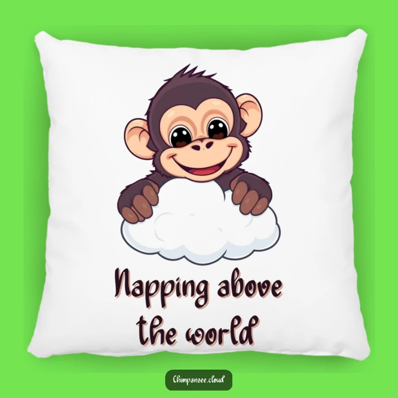 Funny Cheeky Chimpanzee Pillow - Cloud Grin Comfort Throw