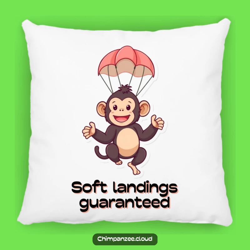 Funny Parachute Chimp Pillow: Soft Monkey Cushion, Ideal Funny Gift!