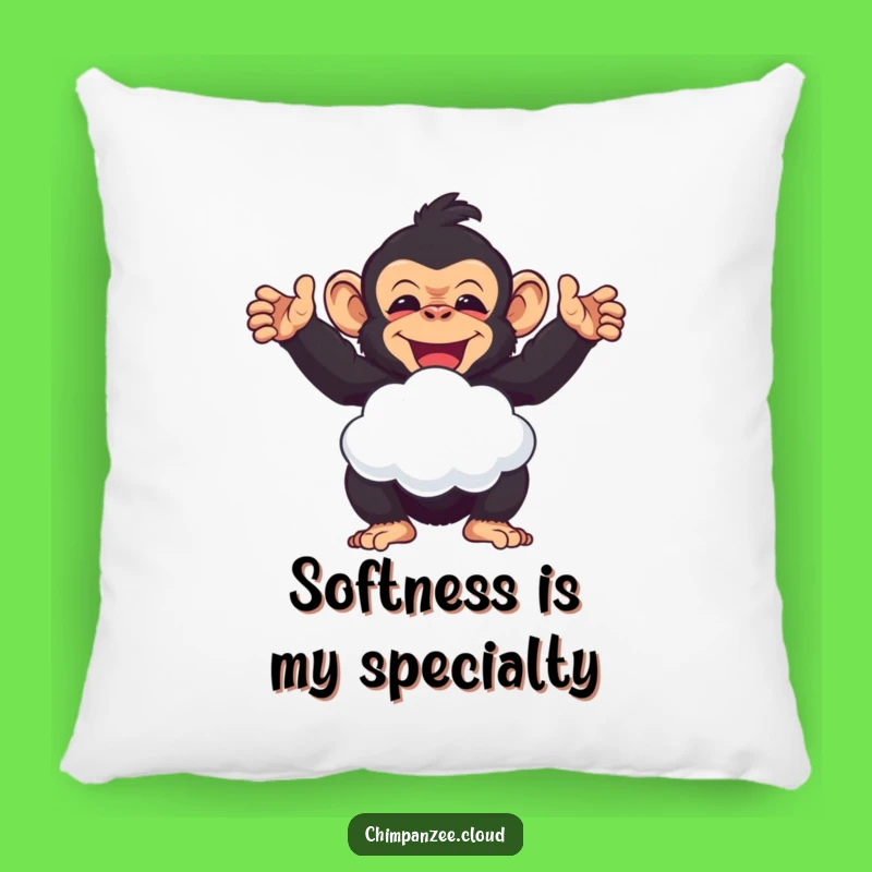 Funny Chimp Cloud Puff Pillow: Cozy Chimpanzee Comfort, A Humorous Gift