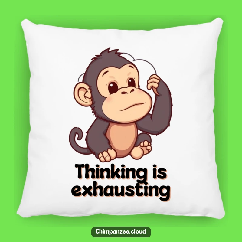 Funny Chimp Cloud Gazer Pillow: Cozy & Thoughtful Primate's Accent Pillow