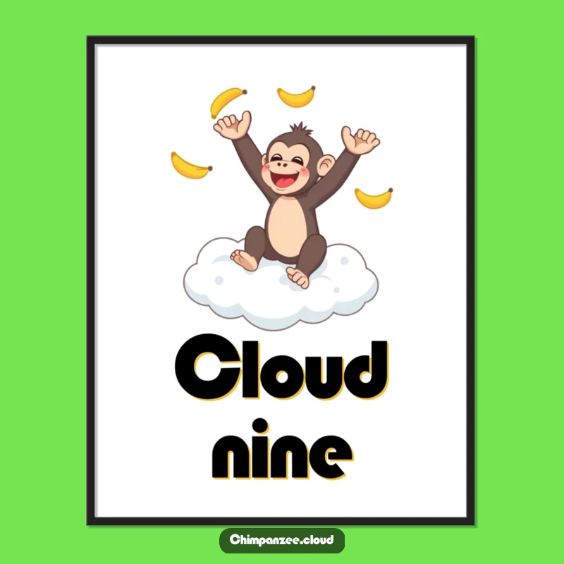 Funny Monkey Cloud Digital Art - Juggling Chimp Fun, High-Quality Funny Gift