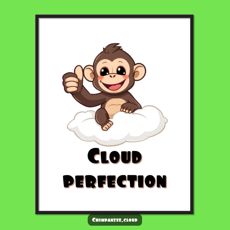 Funny Thumbs Up Chimpanzee Digital Art: Instant Positive Decor