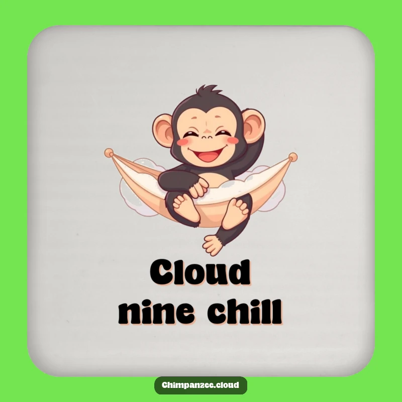 Funny Content Chimp Cloud Hammock Coaster - Relaxing Bar Accessory Gift