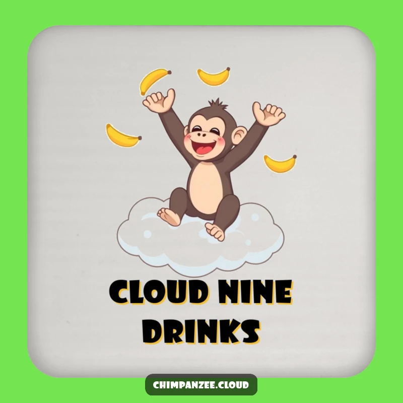 Funny Monkey Cloud Coaster - Protect Surfaces, Juggling Chimp, Perfect Funny Gift