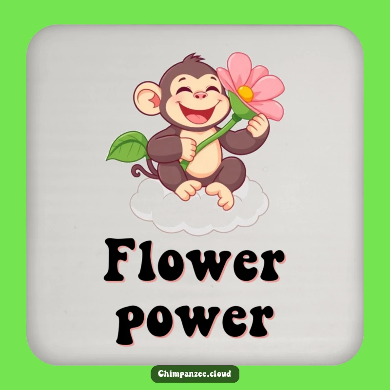 Funny Chimpanzee Flower Coaster Set: Protect Surfaces with Humor