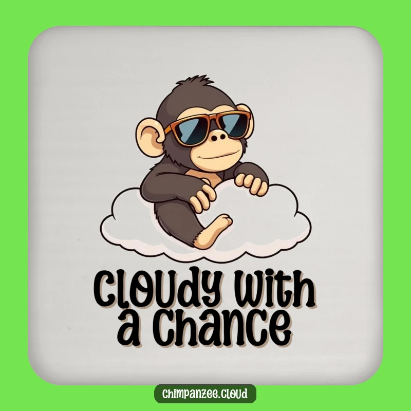Funny Chimp Cloud Lounger Coasters: Humorous Drink Protection, Perfect Gift Set