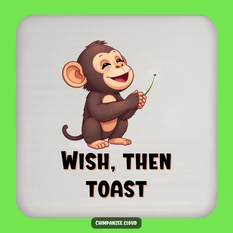 Funny Chimp Dandelions Starry Sky Coaster - Whimsical Celestial Gift