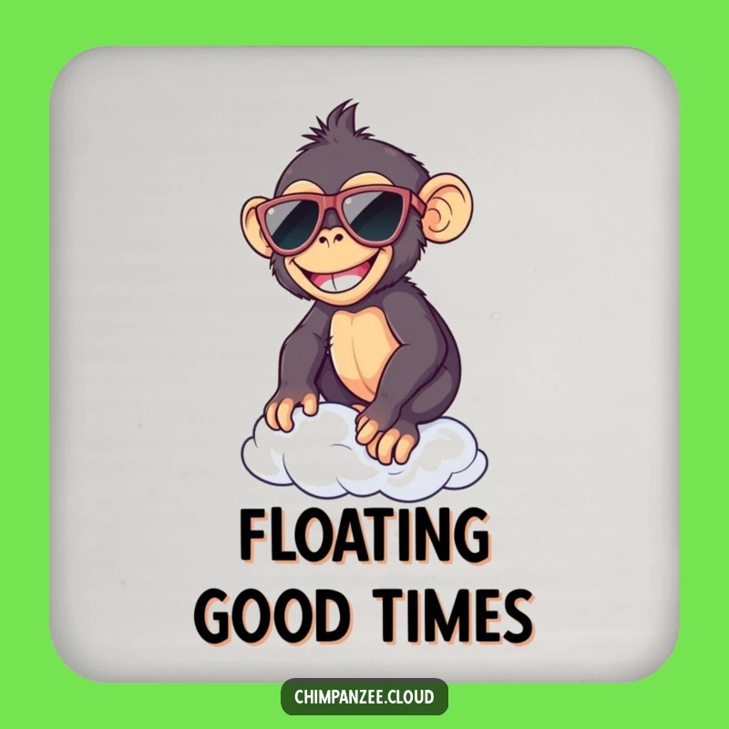Funny Chimp Sunglasses Cloud Coaster: Protect Surfaces with Humor