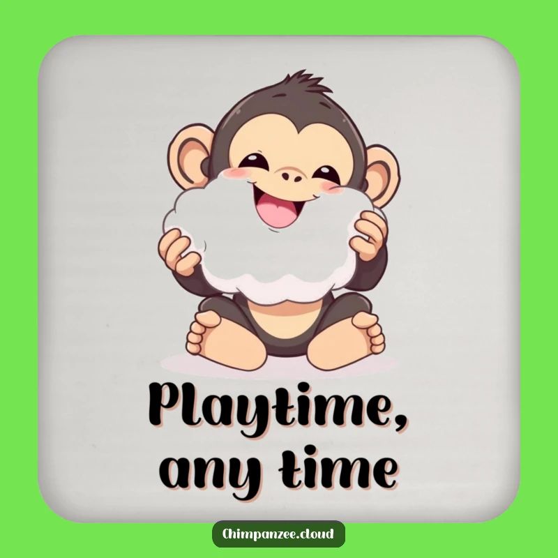 Funny Cloud Chimp Coaster: Protect Your Drink with Chimp, Cute Funny Gift