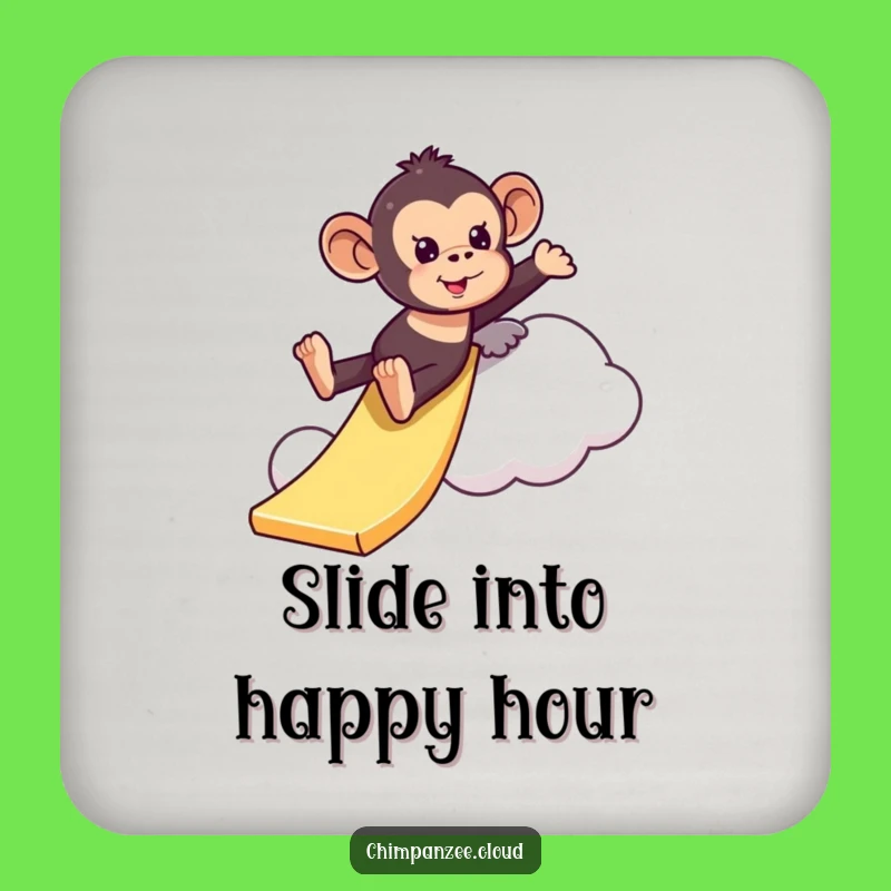 Funny Playful Chimpanzee Cloud Slide Coaster: Tabletop Fun & Humorous Protection