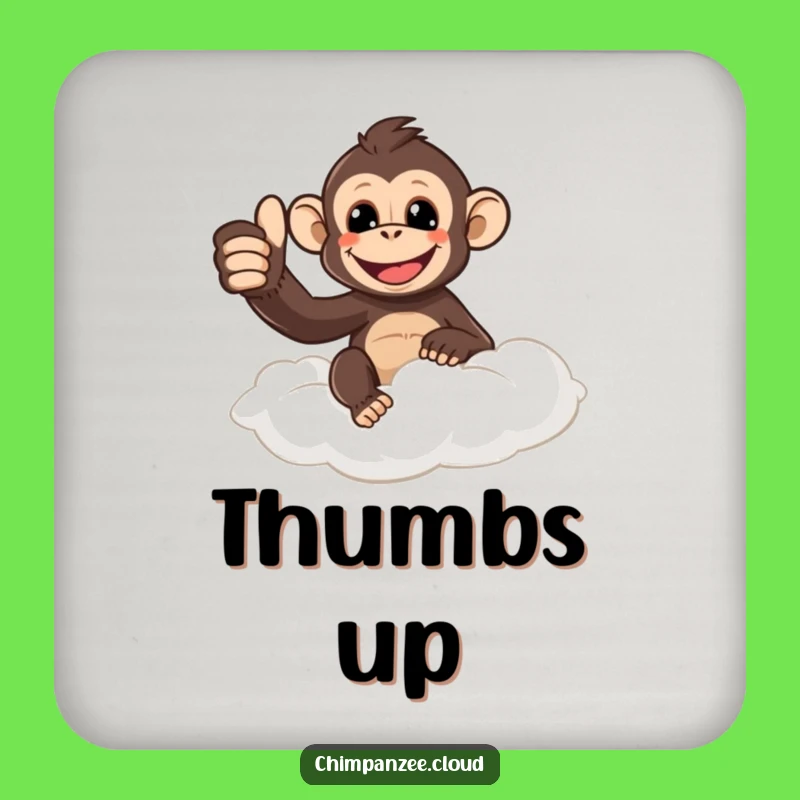 Funny Thumbs Up Chimpanzee Coasters: Protect Surfaces with Smiles