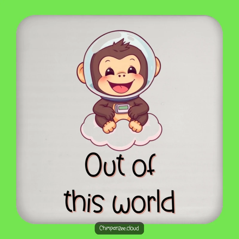 Funny Astronaut Chimp Coaster: Protect Surfaces with Chimp, Unique Space Gift