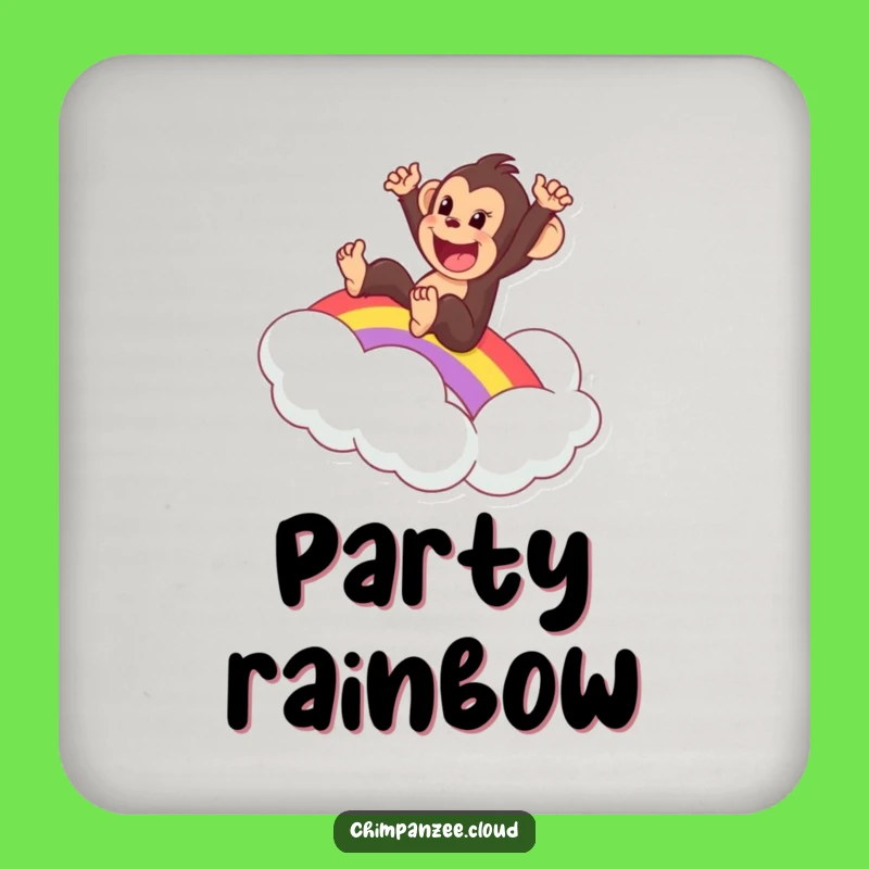 Funny Chimp Rainbow Coaster - Excited Character Protection, Perfect Gift!