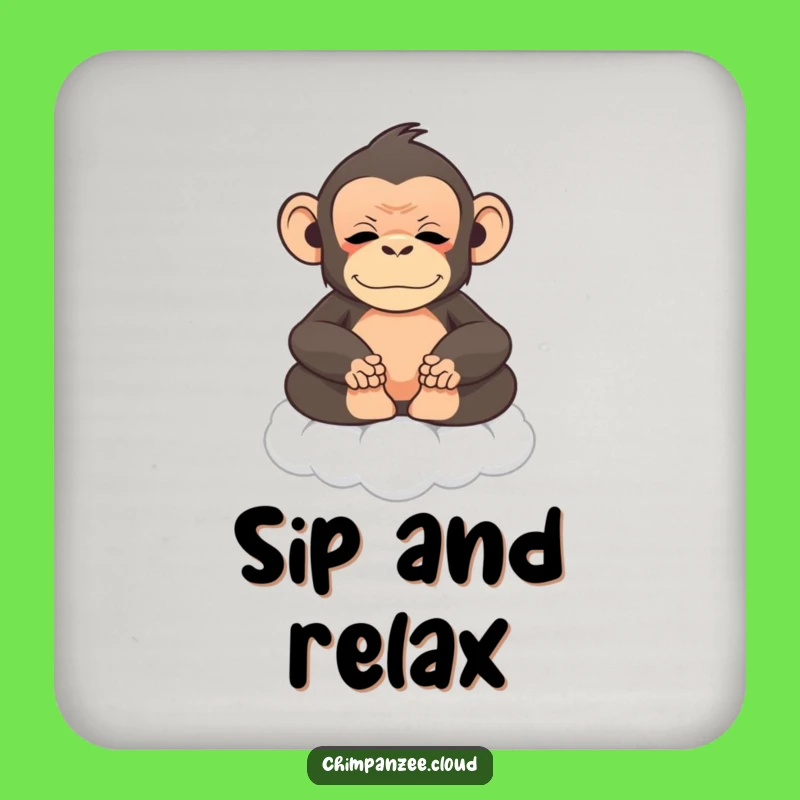 Funny Chimp Zen Coaster Set: Meditating Monkey's Peaceful Table Protector