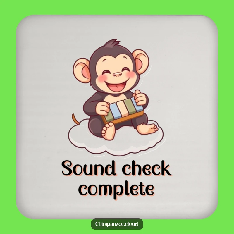 Funny Chimpanzee Xylophone Cloud Coaster: Tabletop Humor & Musical Protection Gift
