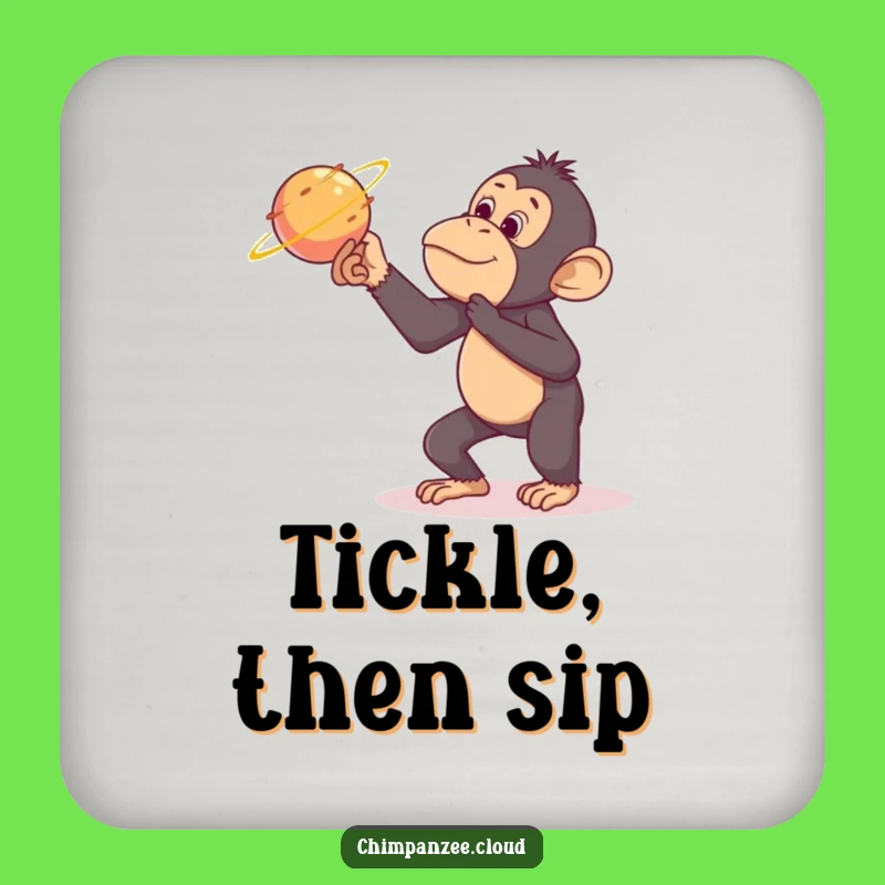 Funny Chimp Tickling Comet Coaster - Cosmic Bar Accessory Gift
