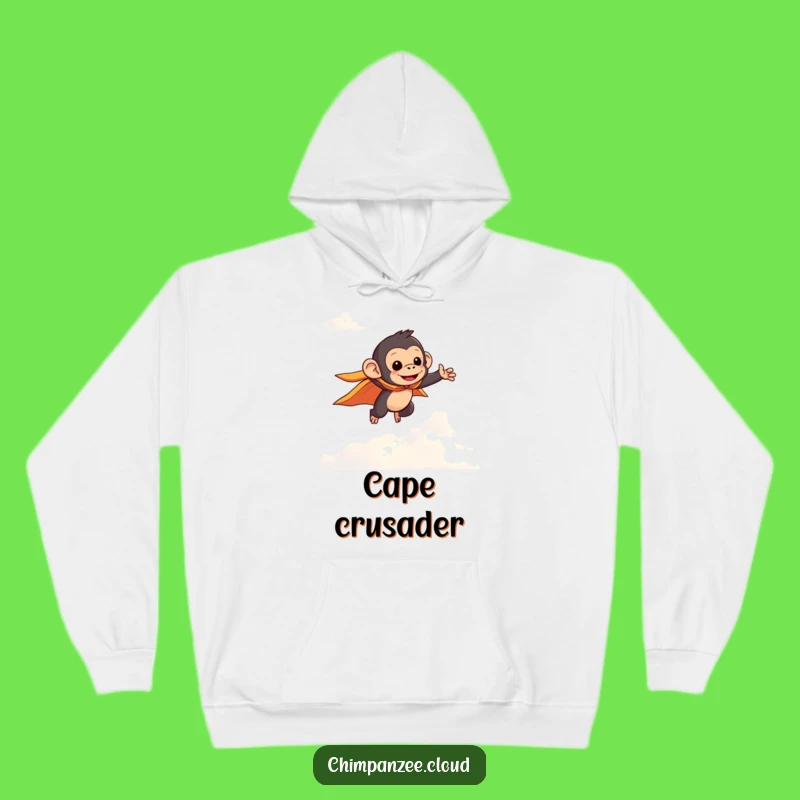 Cozy Funny Flying Chimpanzee Cape Hoodie: Stay Warm & Heroic