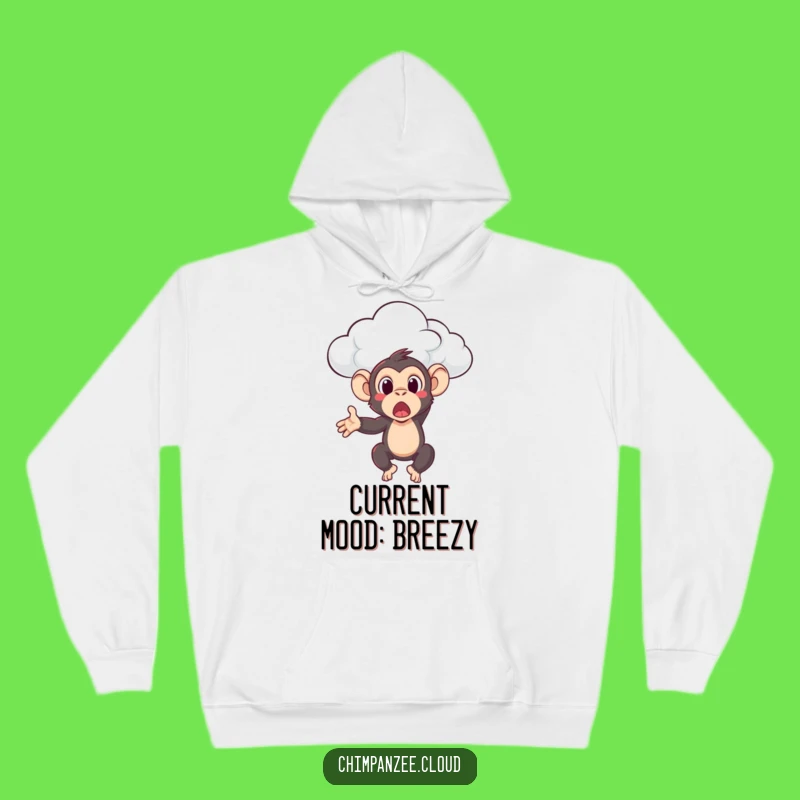 Funny Surprised Chimpanzee Hoodie: Cozy & Hilarious Primate Cloud Toss Gift